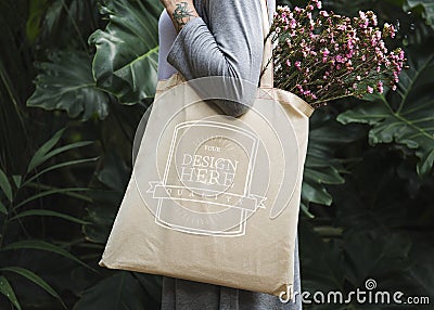 Design space on tote bag Stock Photo