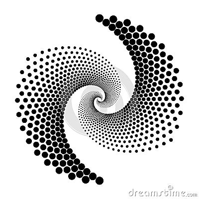 Design spiral dots backdrop Vector Illustration