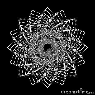 Design spiral dots flower backdrop Vector Illustration