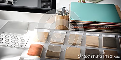 Design Studio Creativity Ideas Wood Palette Decoration Concept Stock Photo