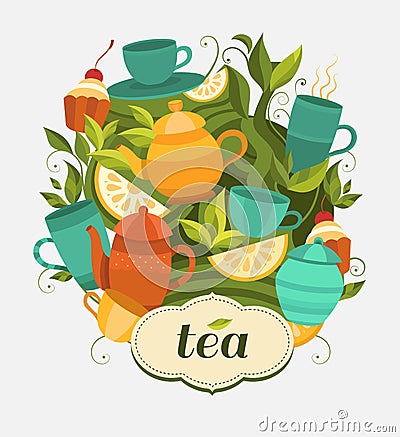 Design tea packaging. Stock Photo