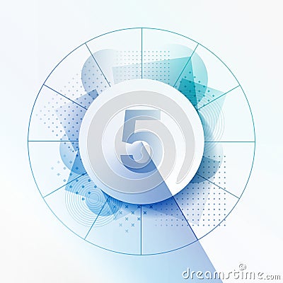 Design template with abstract background and geometrical shapes. Central circle with shadow to indicate number. Concept for infogr Vector Illustration