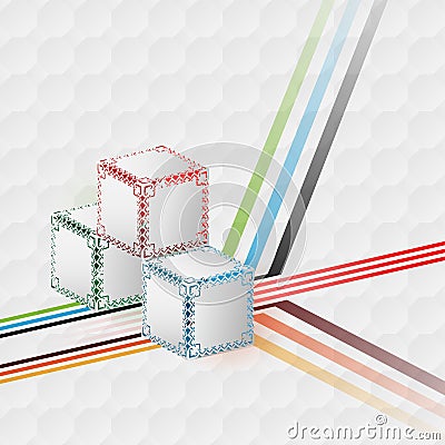 Design template for abstract background; Three dimensions cubes artistic designed Vector Illustration