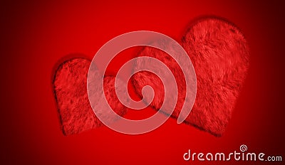 Romantic red love hearts with smoke on background for copy space Stock Photo