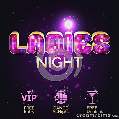 Design template for ladies night out Vector Illustration