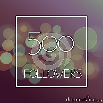 Design template number of followers on abstract bokeh background Stock Photo