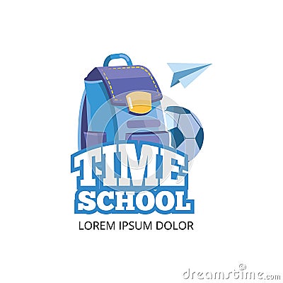 Design template with vector school emblem Vector Illustration