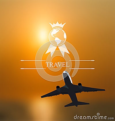 Design of tickets for worldwide travel. Corporate website design Vector Illustration