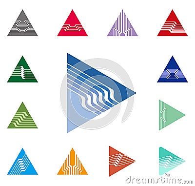 Design triangle, arrow vector logo template. Speed Vector Illustration
