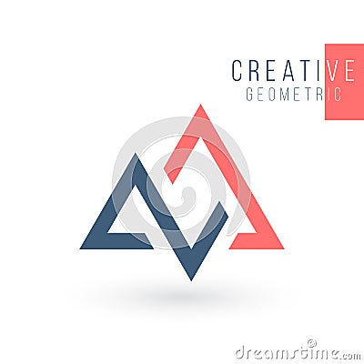 Design triangle, stock arrows up and down logo vector template. Can be used as corporate identity for construction, factories, Stock Photo