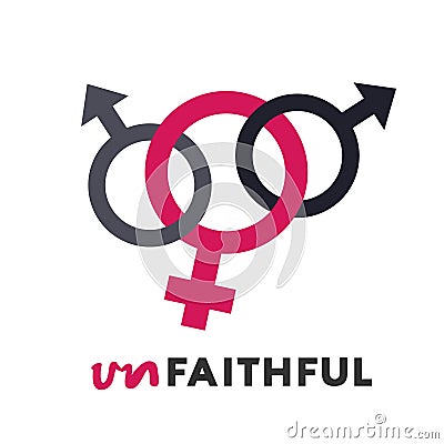 Design of unfaithful woman icon Vector Illustration