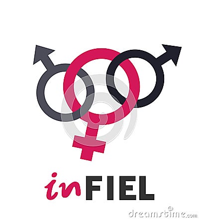 Design of unfaithful woman icon, message of unfaithful in spanish Vector Illustration