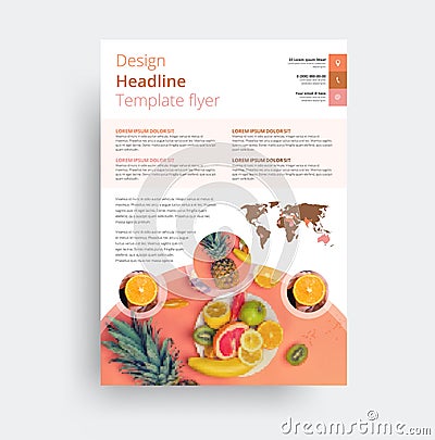 Design of the universal flyer is a round form for images. Vector Illustration