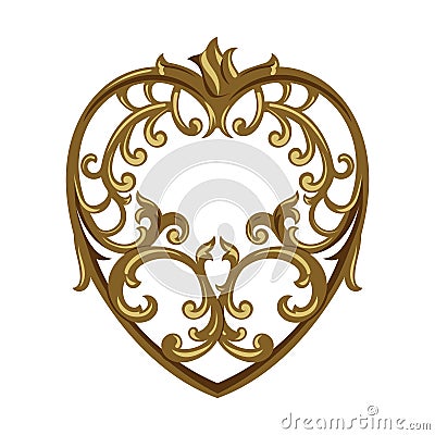 Design for Valentine's Day. Heart in floral ornament. Vector Illustration