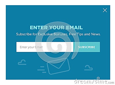 Design of the website form for email subscribe Vector Illustration