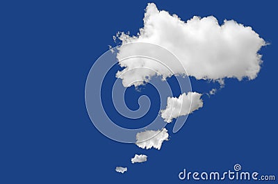 Design white thought bubble is cloud on the blue Stock Photo