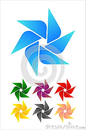 Design windmill logo element. Vector Illustration