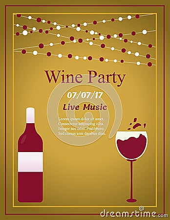 Design for wine event. Suitable for poster, promotional leaflet, invitation, banner Vector Illustration