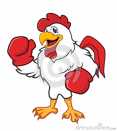 Boxing chicken cartoon in vector Vector Illustration