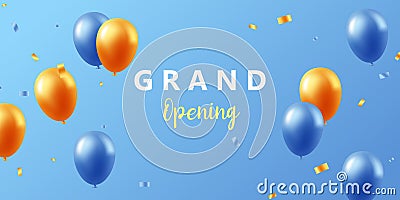 Design your opening card with vector illustrations. beautiful balloon business banner template Vector Illustration