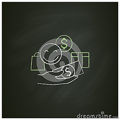 Designate guilt-free spending money chalk icon Vector Illustration