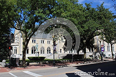 Front of Joliet Public Library in Joliet, Illinois, USA Editorial Stock Photo