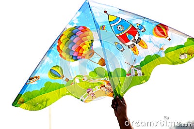 Designed kites of unique patterns and colours Editorial Stock Photo