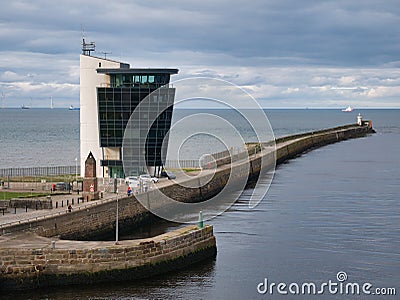 Designed by SMC Parr Architects, the glass clad building of the Marine Operations Centre of the Port of Aberdeen in Scotland, UK Editorial Stock Photo