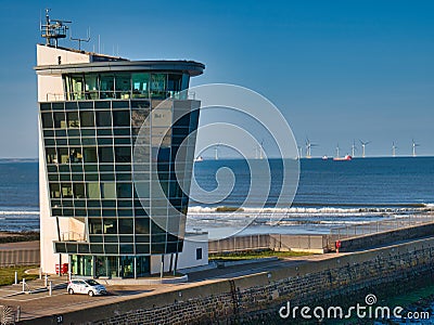 Designed by SMC Parr Architects, the glass clad building of the Marine Operations Centre of the Port of Aberdeen, Scotland, UK. Editorial Stock Photo