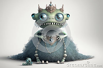 Designer Darling: A Stunning 8K Cinematic Shot of a Cute Monster in Diamond-Clad Glamour Stock Photo