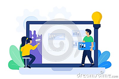 Designer and developer collaboration illustration Cartoon Illustration