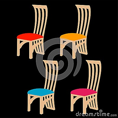 Designer dining chair graphic Vector Illustration