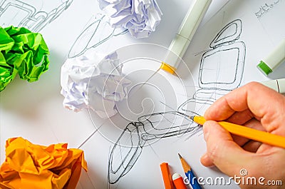 Designer Drawing Stock Photo