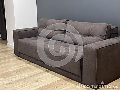 Designer gray sofa in the hall Stock Photo