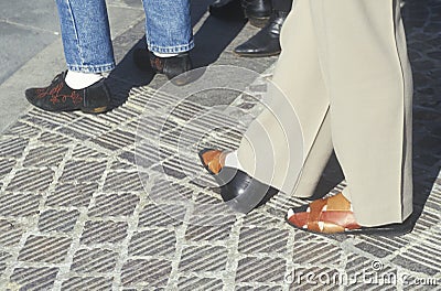 Designer shoes of Beverly Hills shoppers Stock Photo