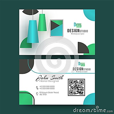 Designer Studio business card or visiting card design. Stock Photo