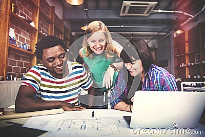 Designer Teamwork Brainstorming Planning Interior Concept Stock Photo