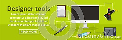 Designer tools banner horizontal concept Vector Illustration