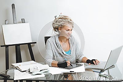 Designer working on graphics tablet Stock Photo