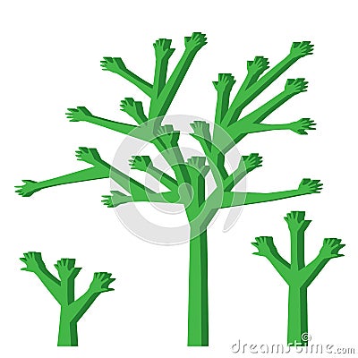 Desire hand tree Vector Illustration