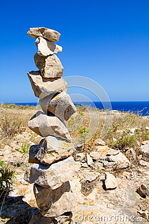 Desire make a wish stacked stones mound Stock Photo
