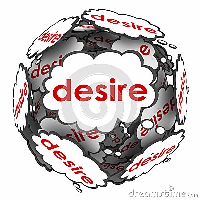 Desire Thought Clouds Wants Needs Passionate Wishes Stock Photo