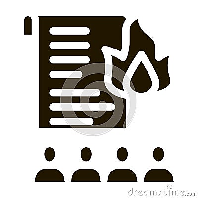 desire to burn documents icon Vector Glyph Illustration Vector Illustration