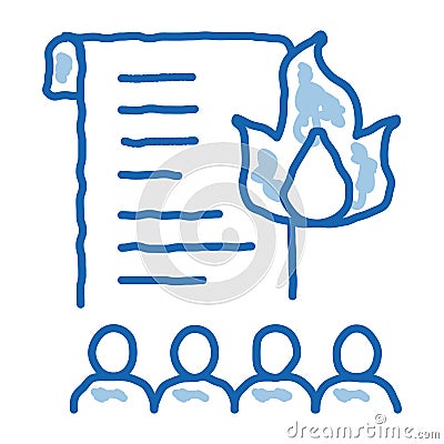 desire to burn documents doodle icon hand drawn illustration Vector Illustration