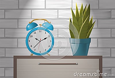 Desk alarm clock vector illustration. Vector Illustration