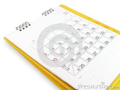 Desk calendar with days and dates in July 2016 and blank lines for notes Stock Photo