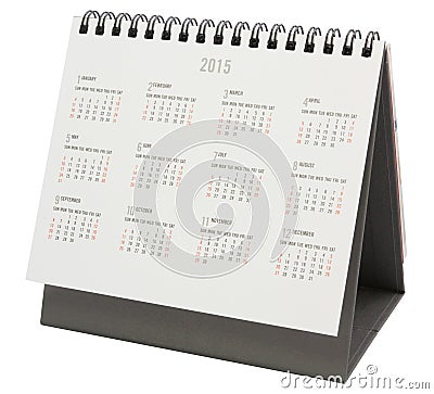 Desk Calendar 2015 Stock Photo