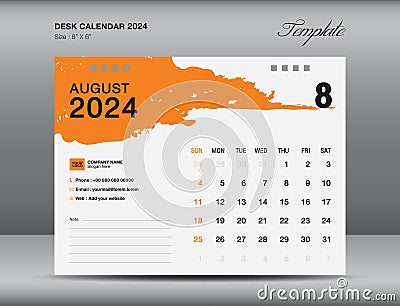 Desk calender 2024 design, April 2024 template, Calendar 2024 template, planner, simple, Wall calendar design, week starts on Vector Illustration