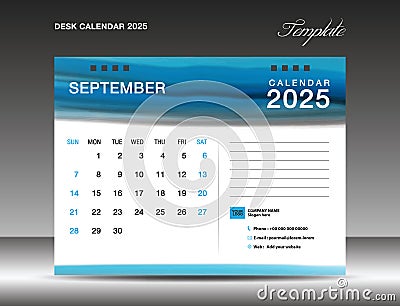 Desk Calender 2025 - September 2025 Template, Calendar 2025 Design ...