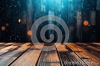 design leaf rustic board background table flowers grunge bokeh wood wooden. Generative AI. Stock Photo